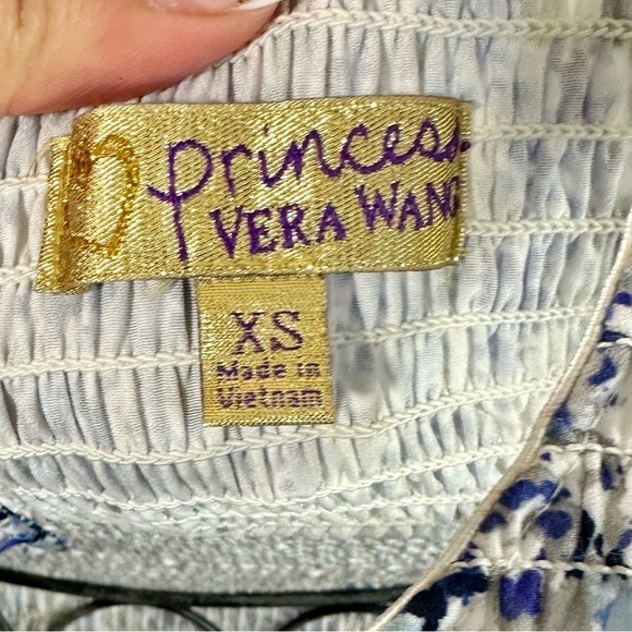 Princess Vera Wang blue floral smocked mini dress size XS - Picture 3 of 6